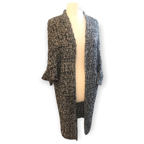 BRUNETTE THE LABEL ‘Emily’ Oversized Black White Knit Open Cardigan COATIGAN! - Picture 4 of 6